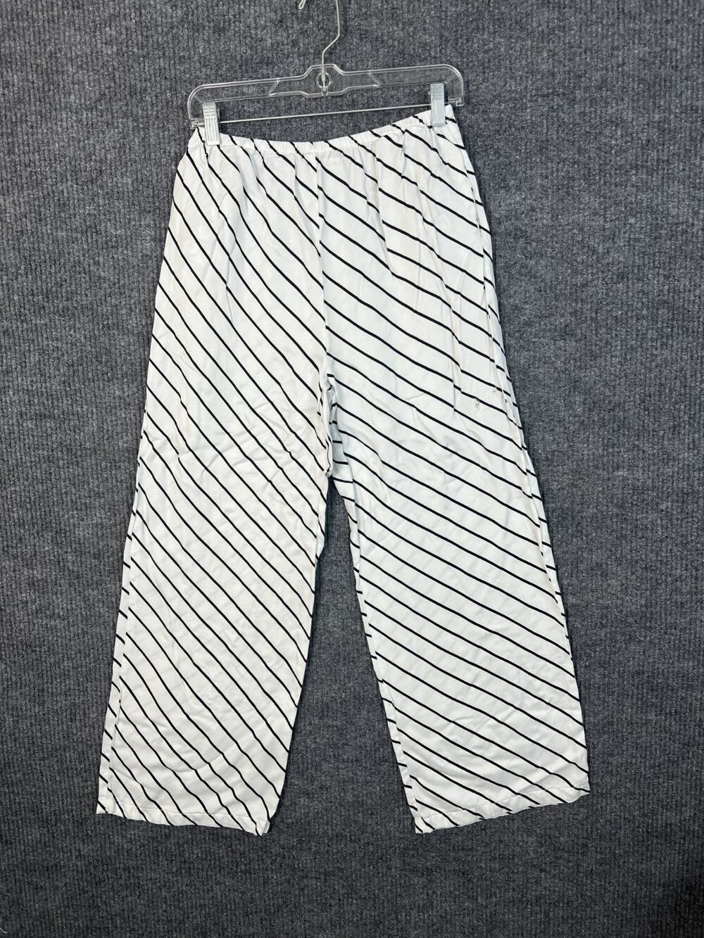 Summer Away Murcia Pants Womens 4 White Black Striped High Rise Wide Leg Pull On